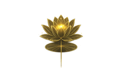 Iconiță aurie a unui lotus, simbol pentru Claritate